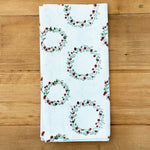 Dinner Napkins (set of 4) - Wreath, Evergreen & Red - Joy