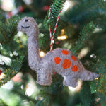 Dinosaur Felt Wool Christmas Ornament - Joy