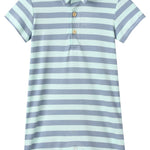 DRIFT Chambray/Blue Stripe Polo Romper - Joy