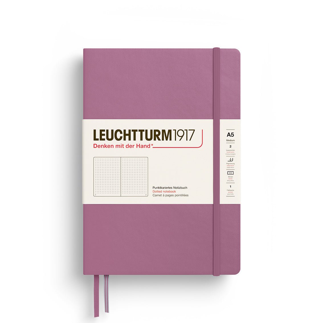 Dusty Rose Medium Hardcover Notebook - Dotted - Joy