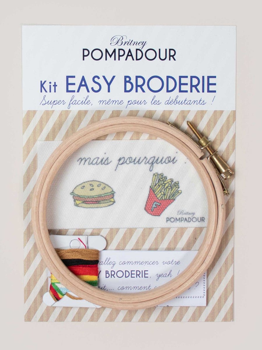 Easy Embroidery Kit - Burger & French Fries - Joy Gift Shoppe