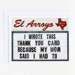 El Arroyo Thank You Card - Joy Gift Shoppe