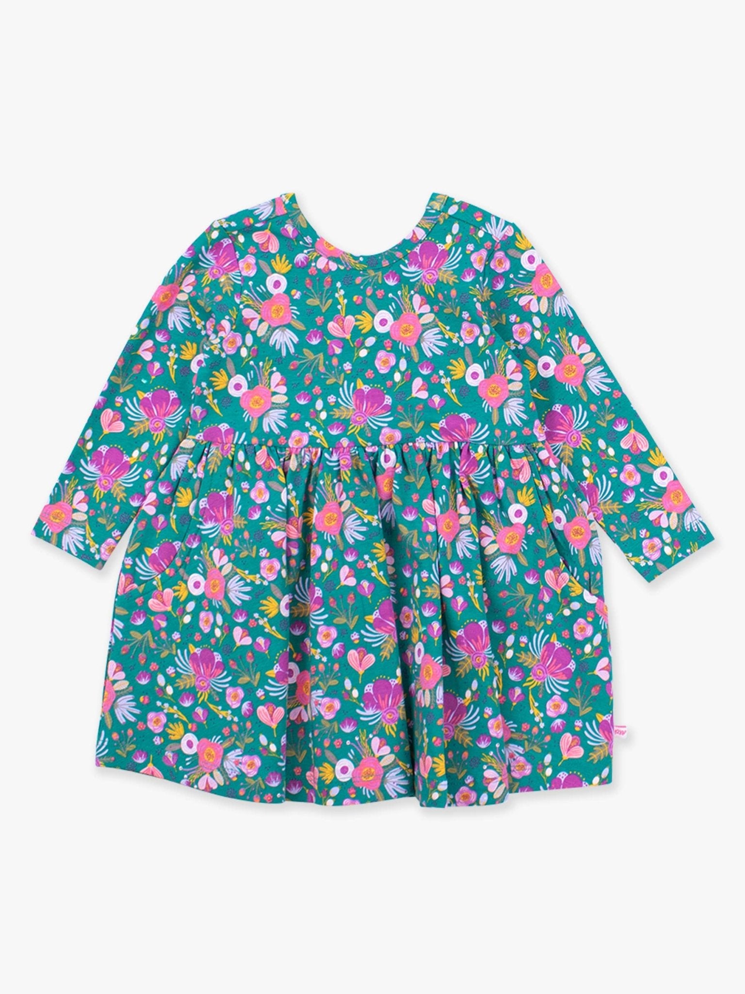 Emerald Floral Knit LS Twirl Dress | 12 - 18M - Joy