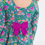 Emerald Floral Knit LS Twirl Dress | 12 - 18M - Joy