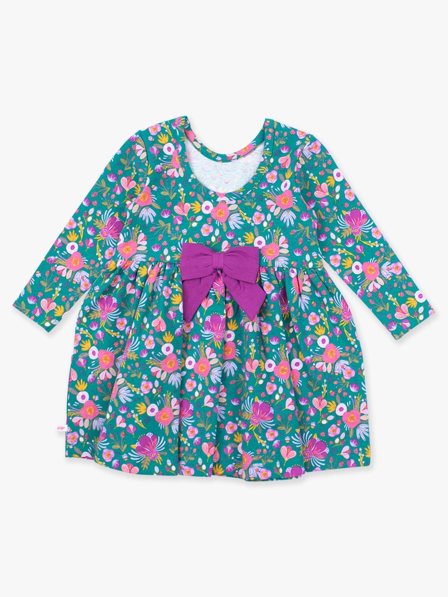 Emerald Floral Knit LS Twirl Dress | 12 - 18M - Joy