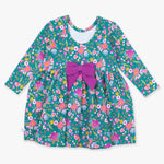 Emerald Floral Knit LS Twirl Dress | 18 - 24M - Joy