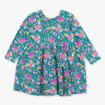 Emerald Floral Knit LS Twirl Dress | 18 - 24M - Joy