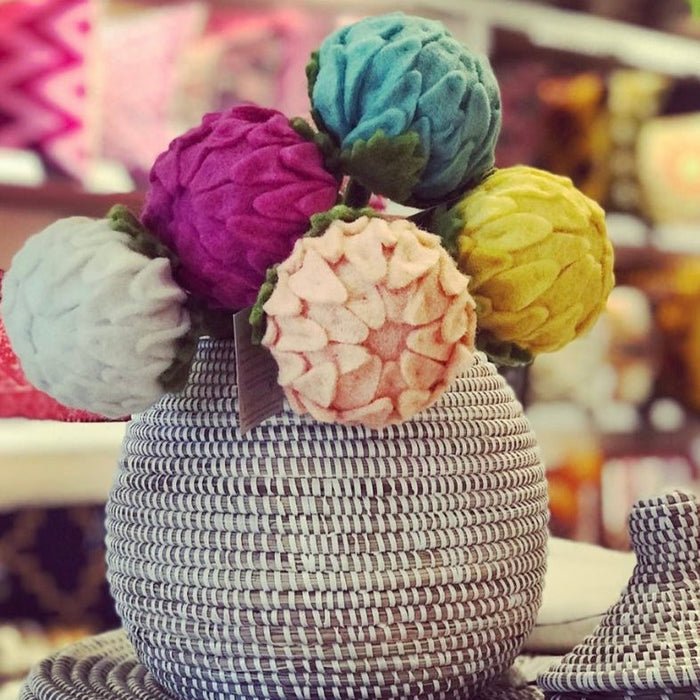 Felt Allium Flower: Yellow - Joy