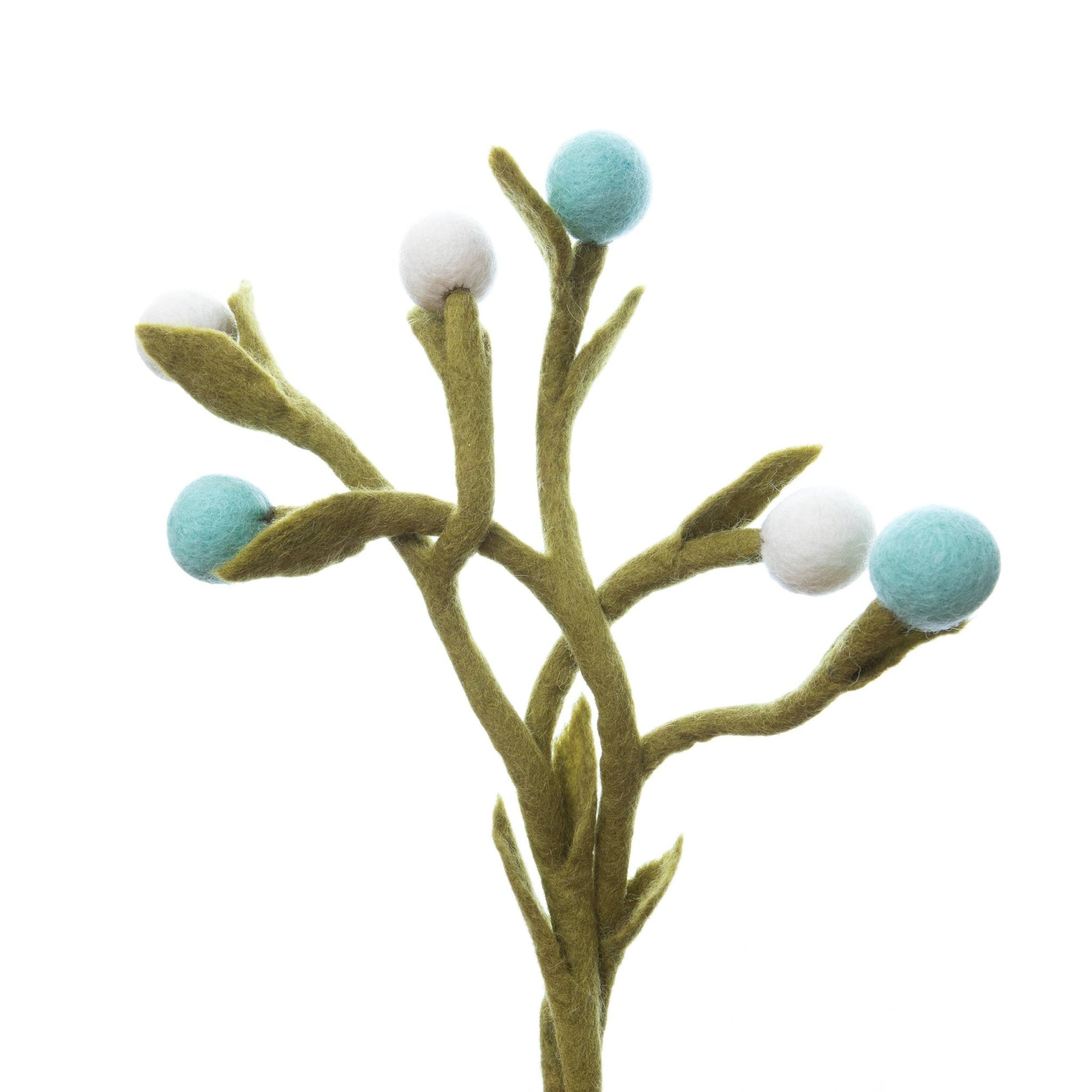 Felt Billy Buttons: Pastel Blue - Joy