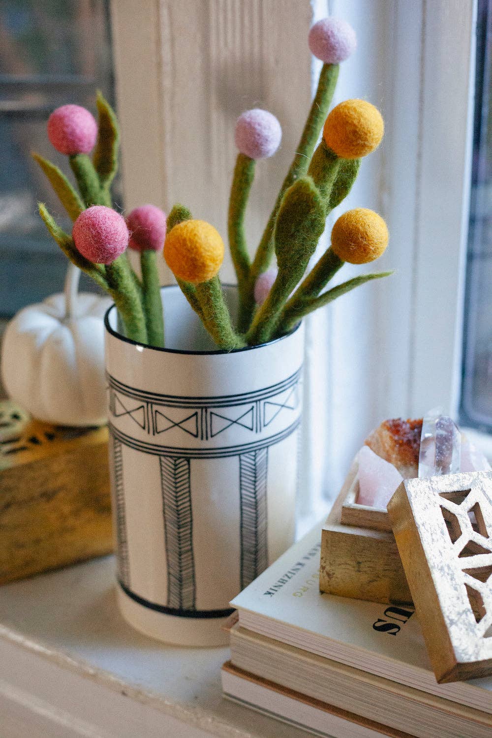 Felt Billy Buttons: Yellow - Joy