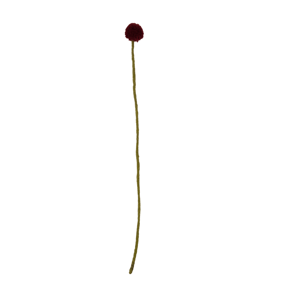 Felt Craspedia Stem: Burgundy - Joy