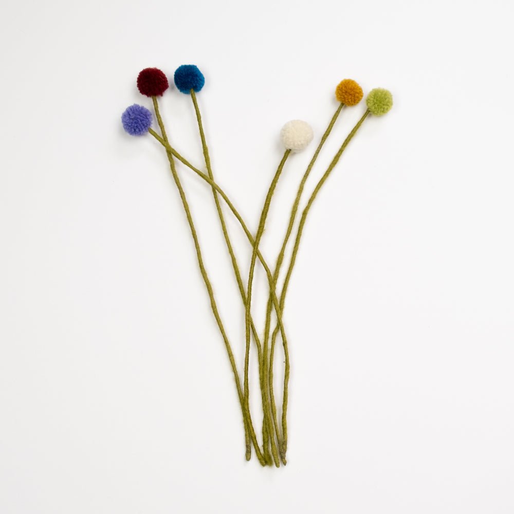 Felt Craspedia Stem: White - Joy