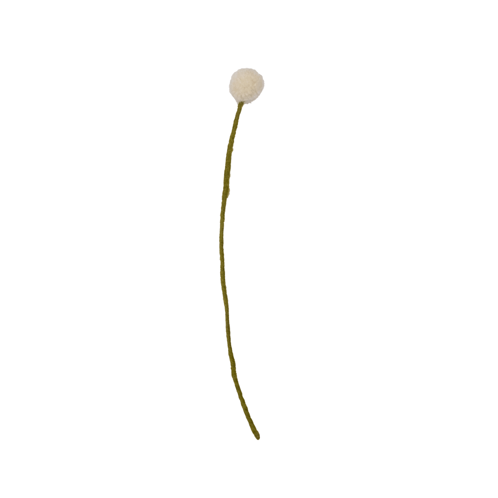 Felt Craspedia Stem: White - Joy