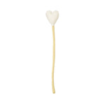 Felt Heart Stem: White - Joy