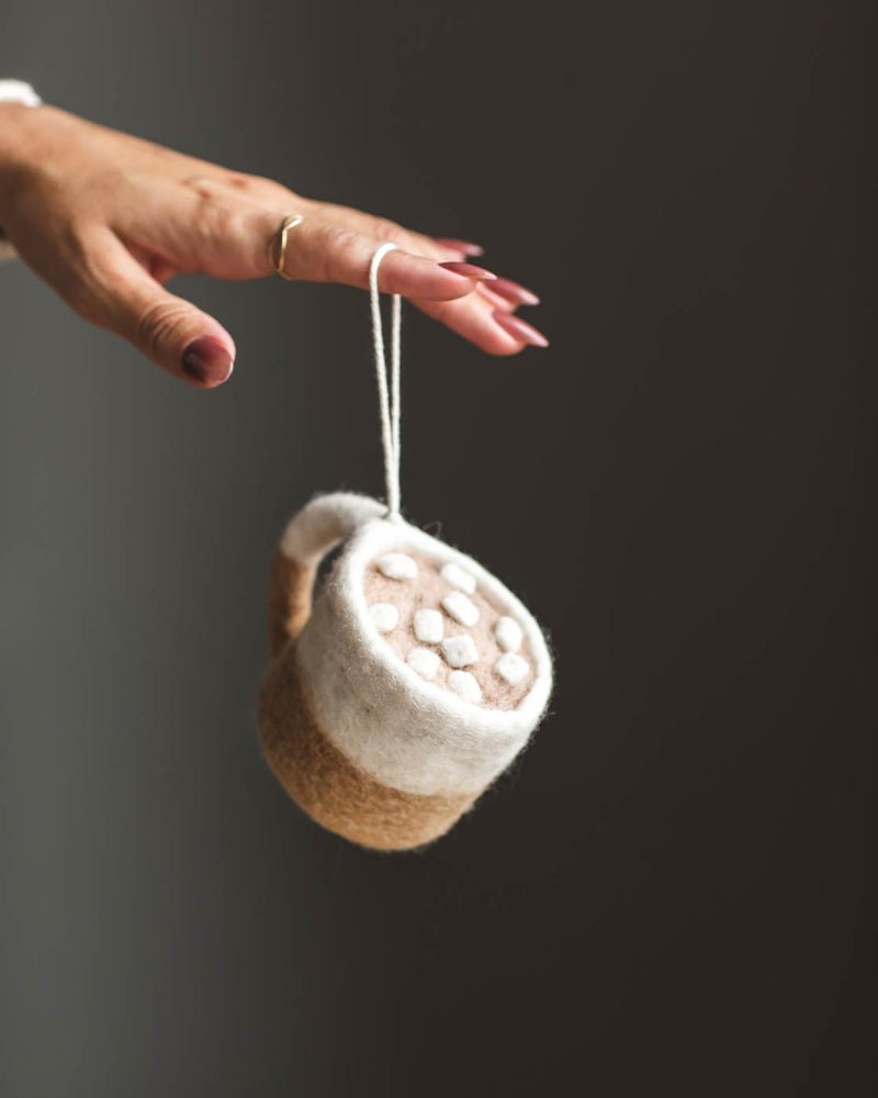 Felt Hot Chocolate ornament - Joy