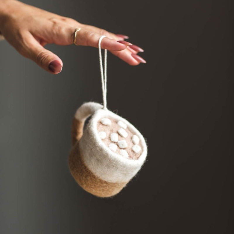 Felt Hot Chocolate ornament - Joy