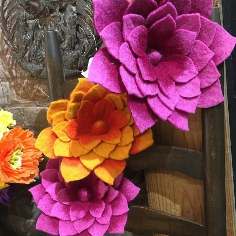 Felt Lotus Flower: Orange - Joy