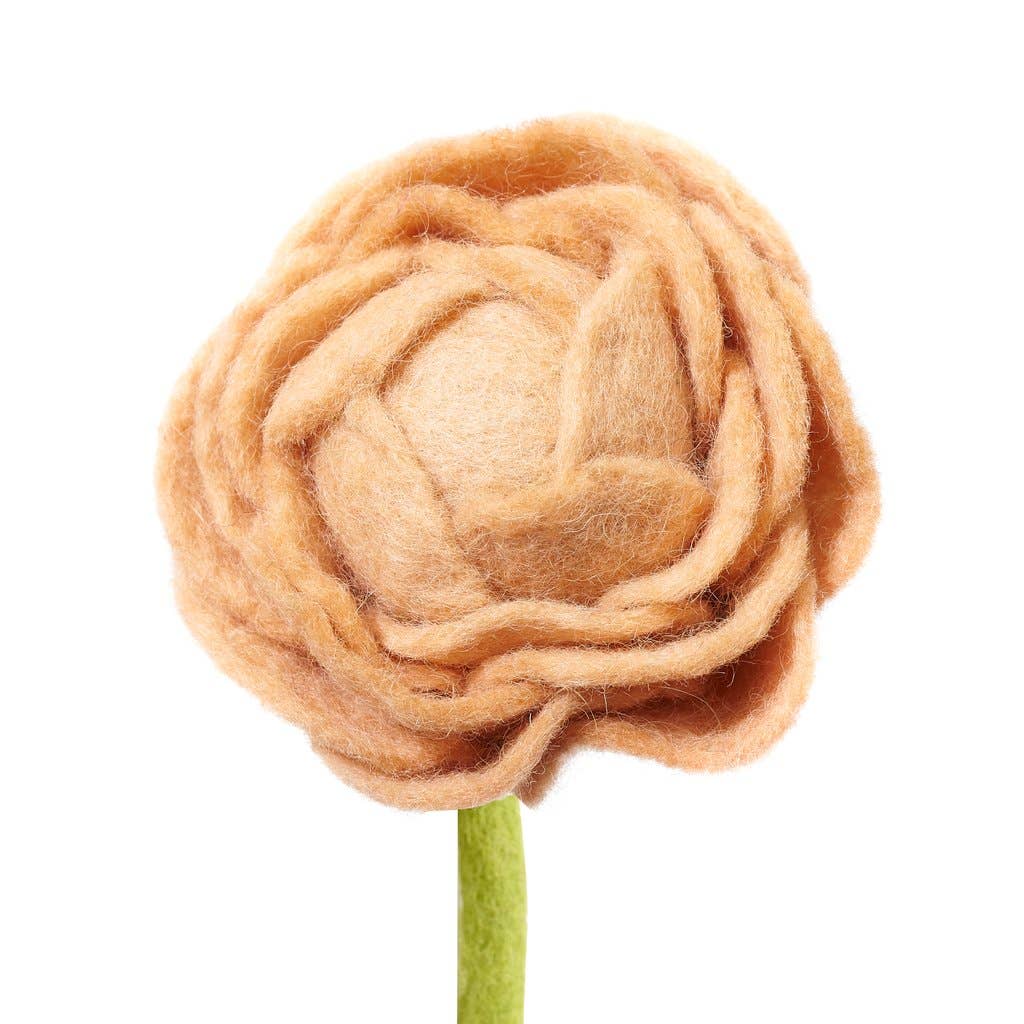 Felt Peony Flowers: Peach - Joy