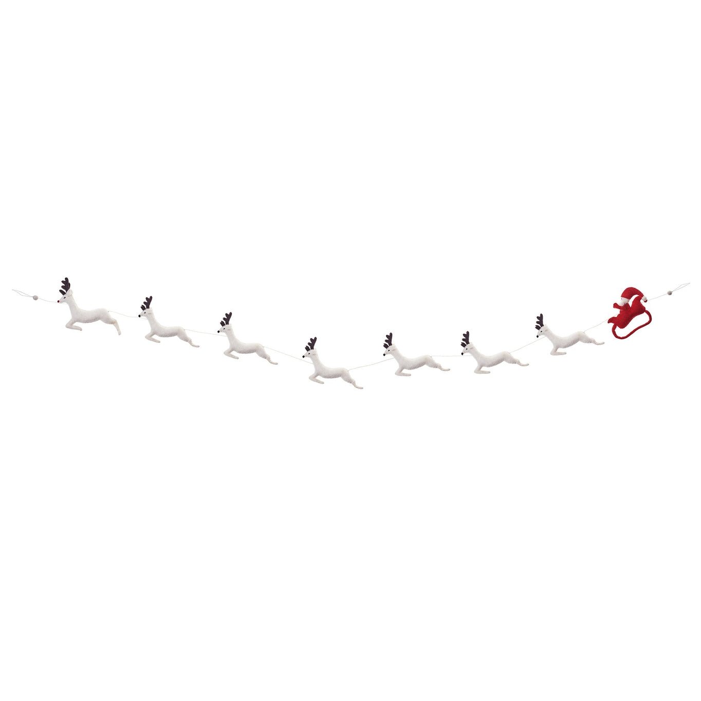 Felt Santa and Reindeer Garland - Joy