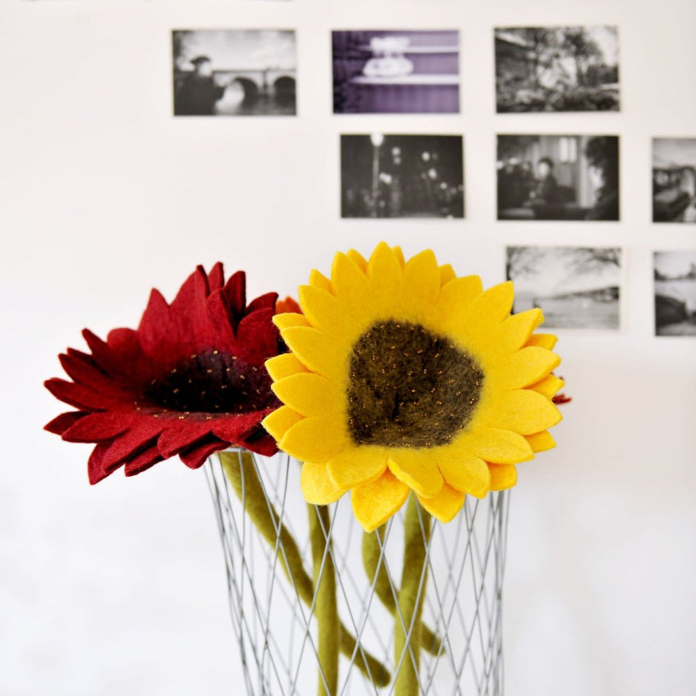 Felt Sunflower: Persimmon - Joy