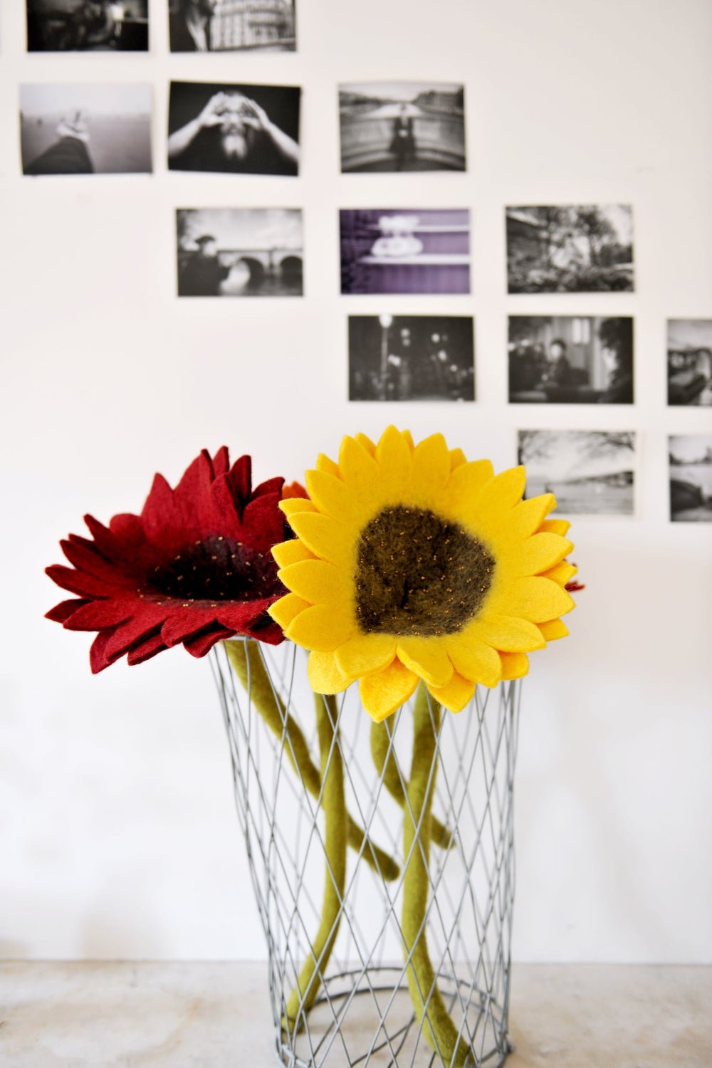 Felt Sunflower: Persimmon - Joy