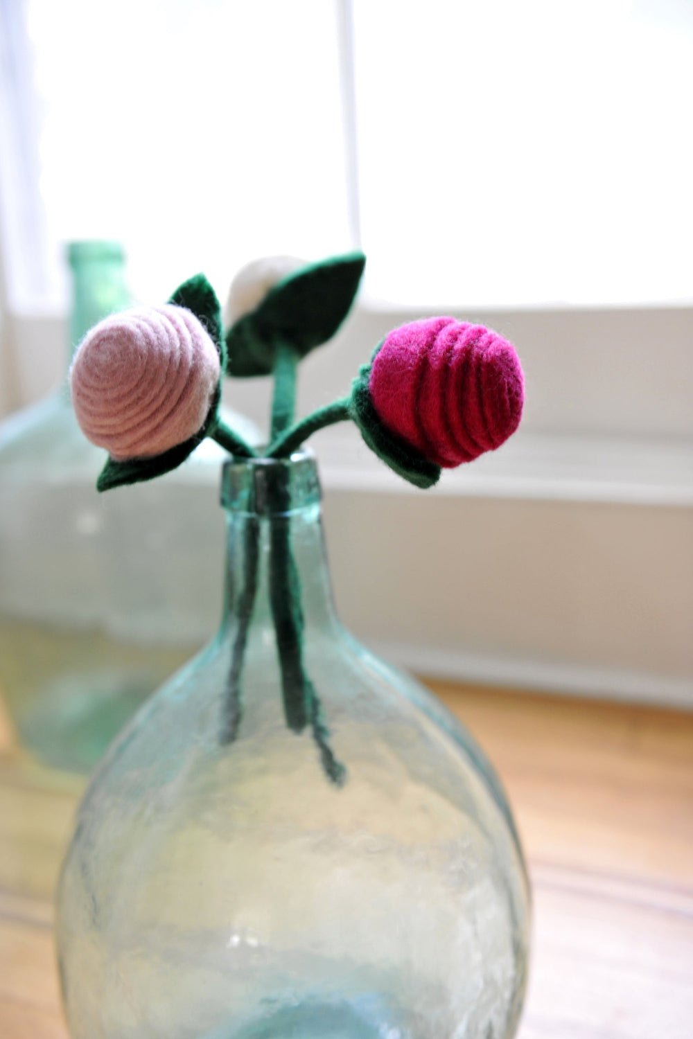 Felt Tea Rose: Dark Pink - Joy