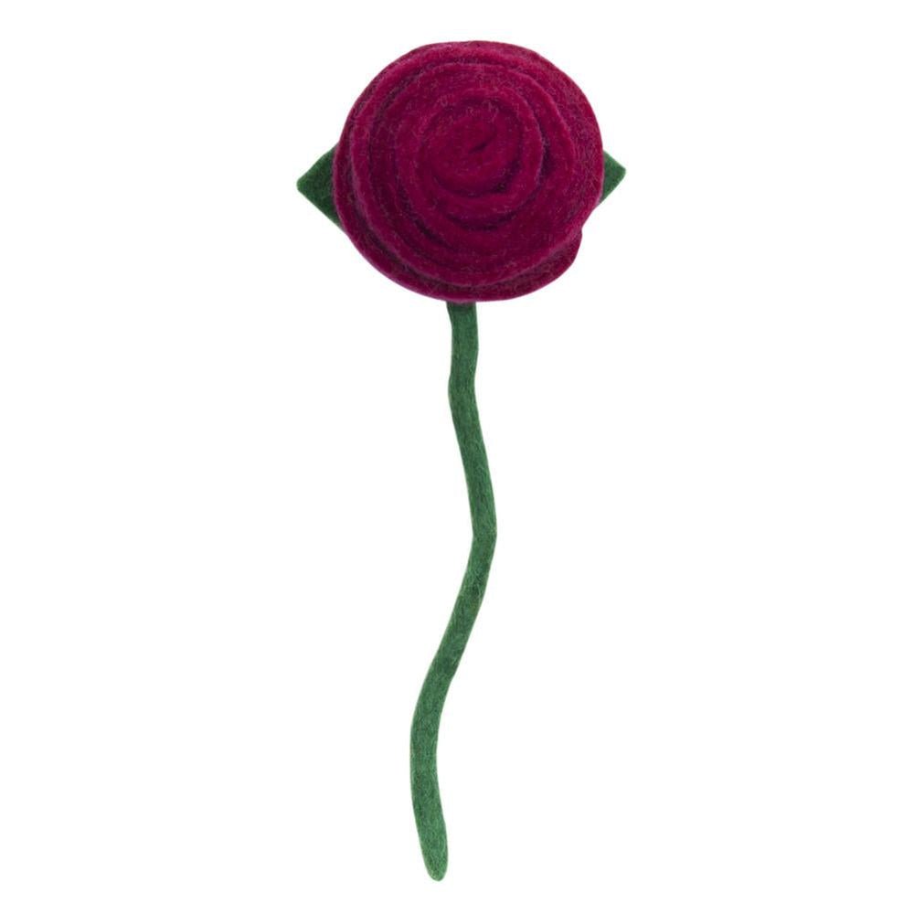 Felt Tea Rose: Dark Pink - Joy