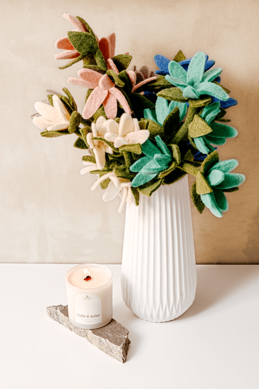 Felt Watsonia Flower: Cerulean Blue - Joy