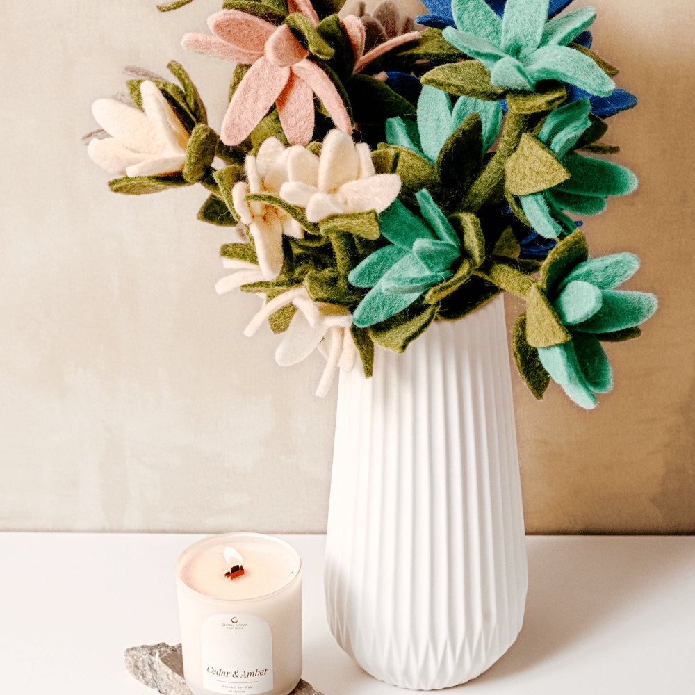 Felt Watsonia Flower: Light Pink - Joy