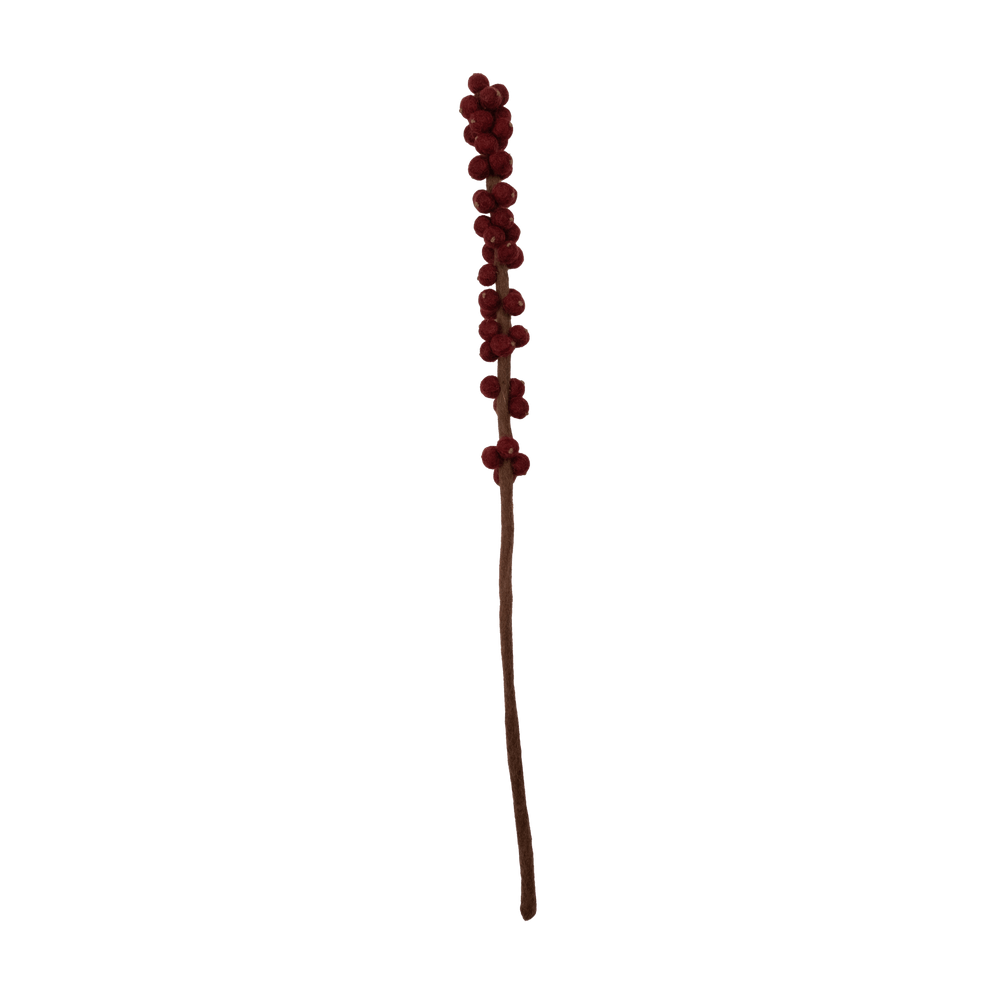 Felt Winterberry Ilex Stem: Burgundy - Joy