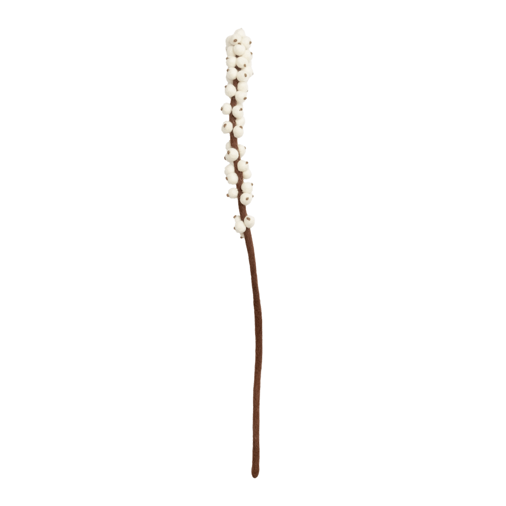 Felt Winterberry Ilex Stem: White - Joy