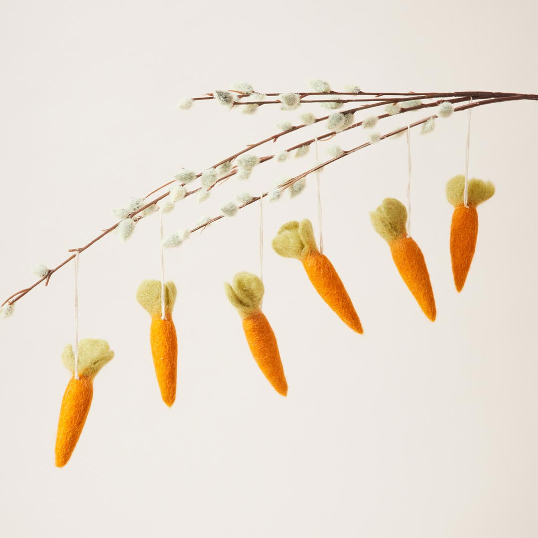 Felted Carrot Ornaments - Joy