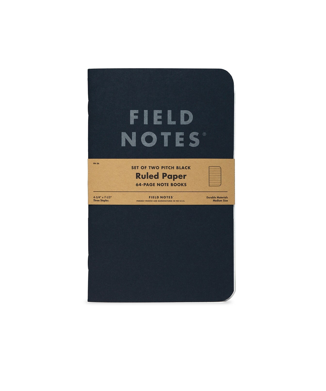 Field Notes Pitch Black Notebook Ruled 2 Pack - Joy