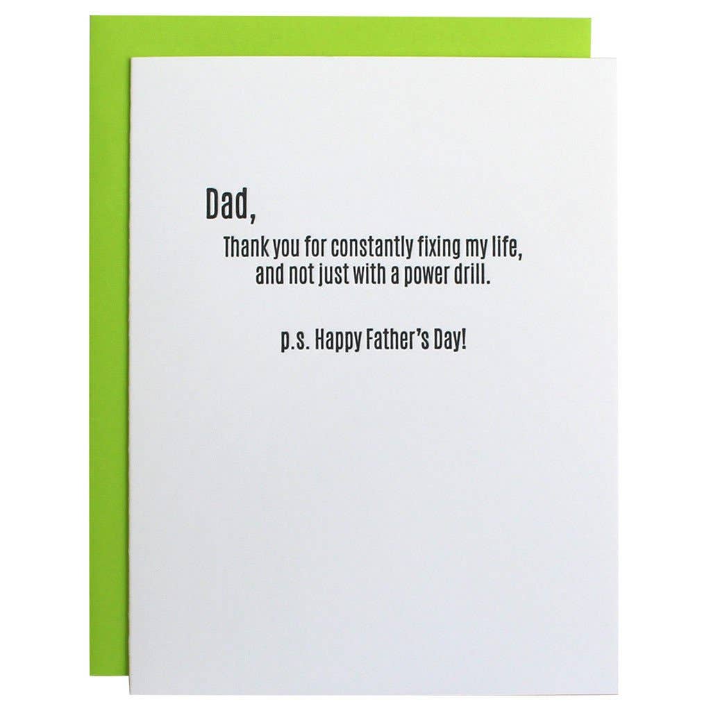 Fixing Life - Father's Day Letterpress Greeting Card - Joy