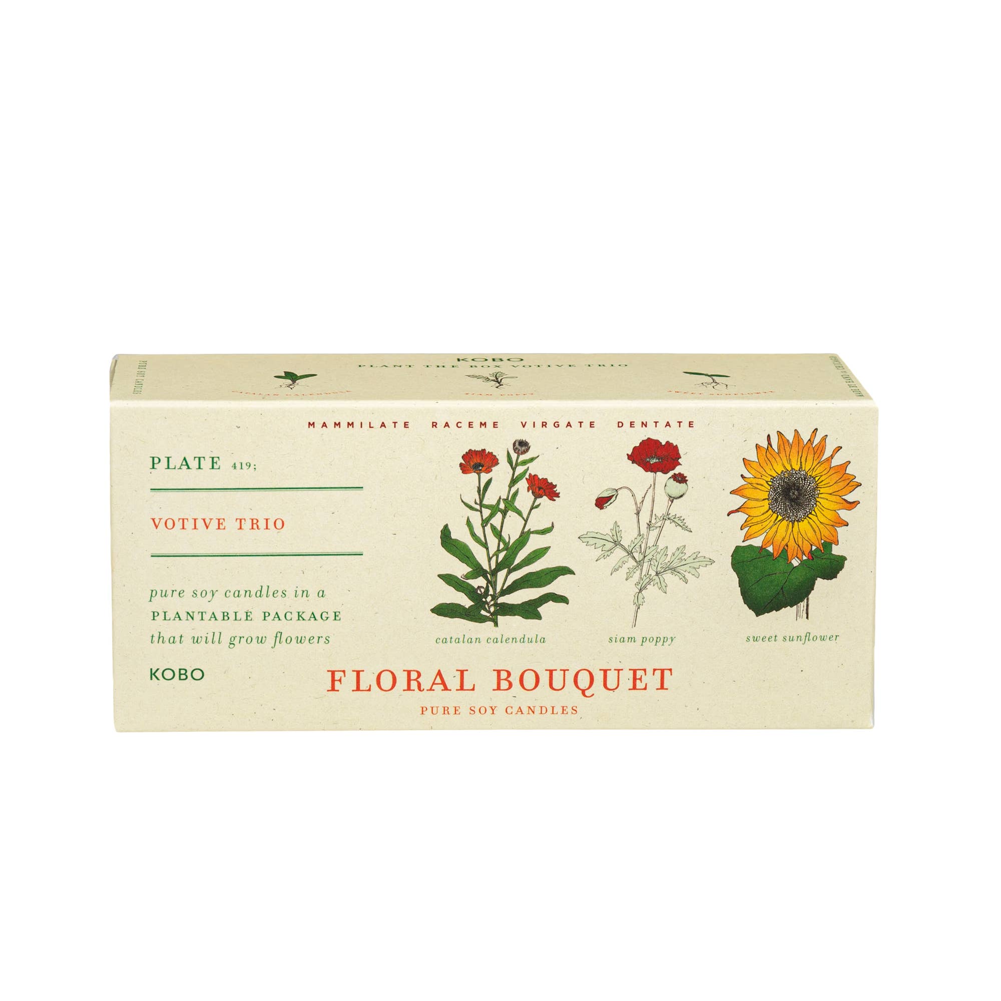 Floral Bouquet - Plant the Box Votive Candle Trio - Joy Gift Shoppe