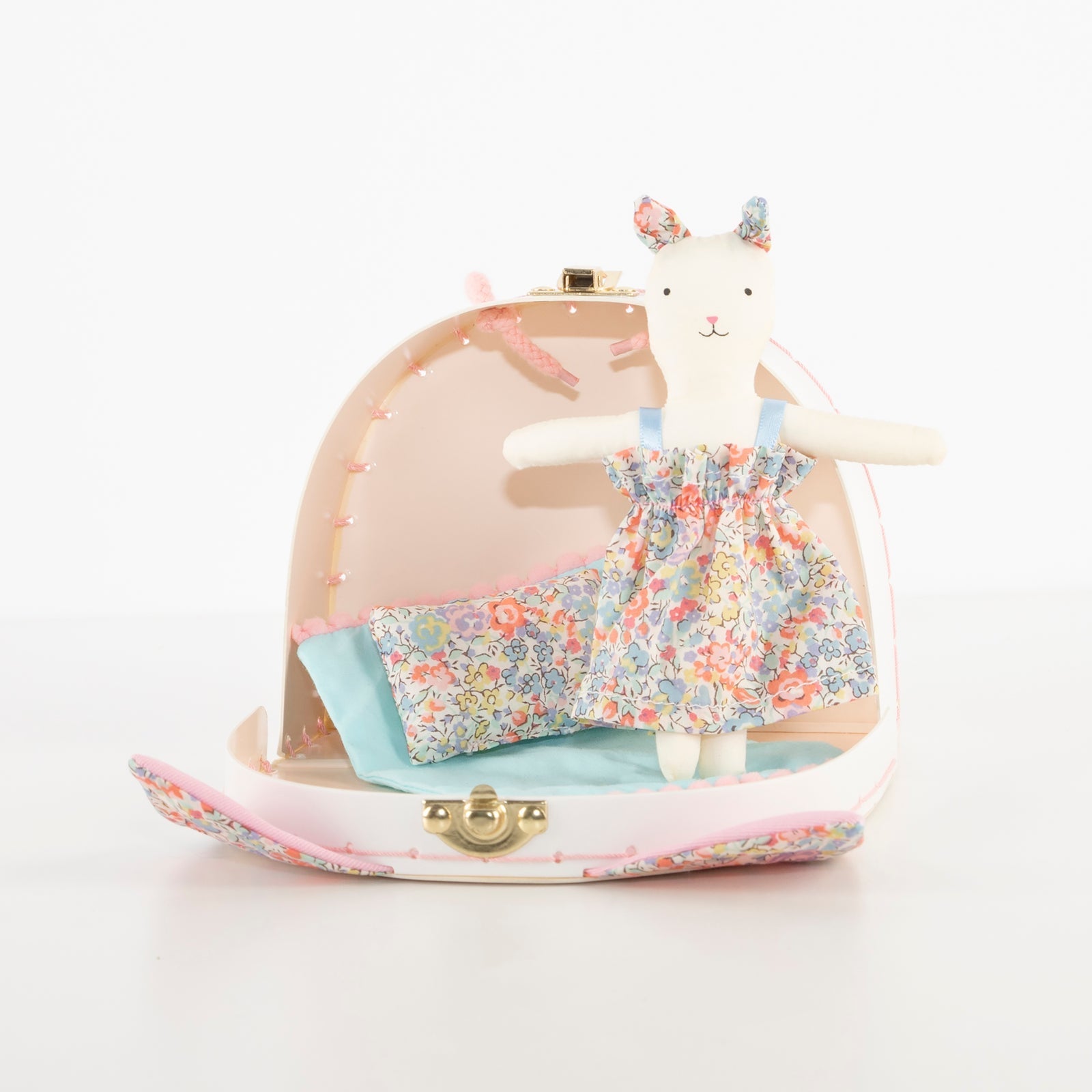 Floral Kitty Mini Suitcase Doll - Joy