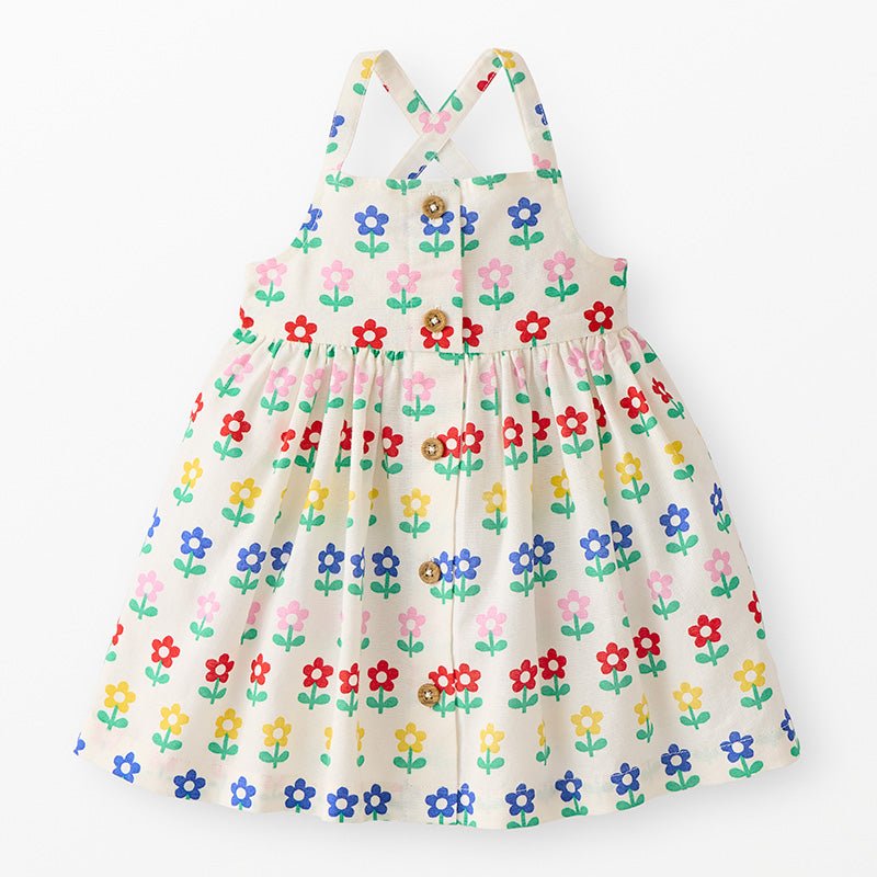 Flowers Sleeveless Button Front Dress - Joy Gift Shoppe