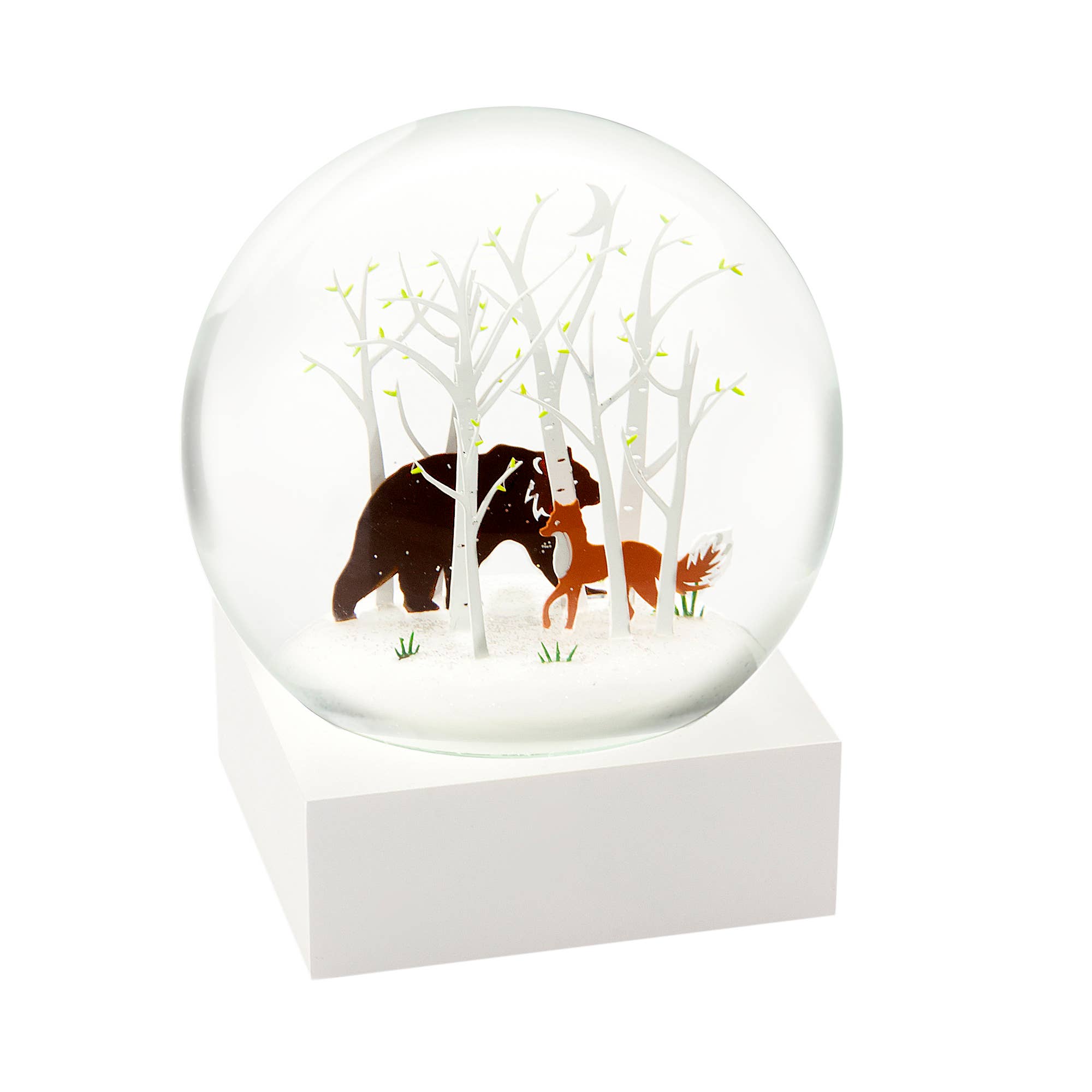 Fox and Bear Snow Globe - Joy