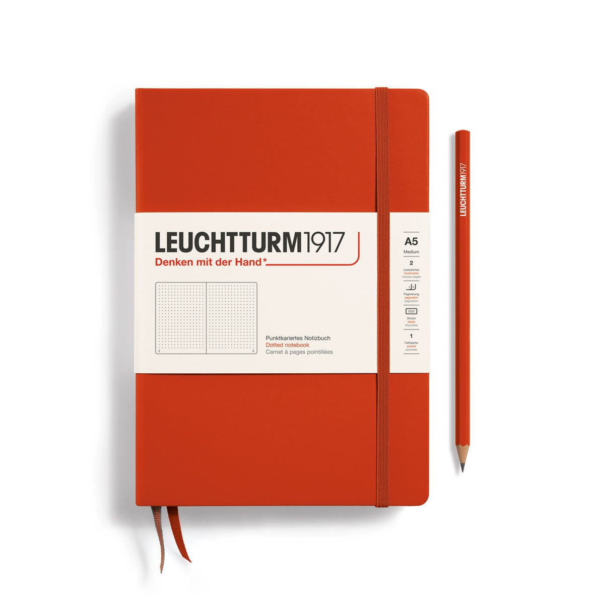 Fox Red Medium Hardcover Notebook - Dotted - Joy