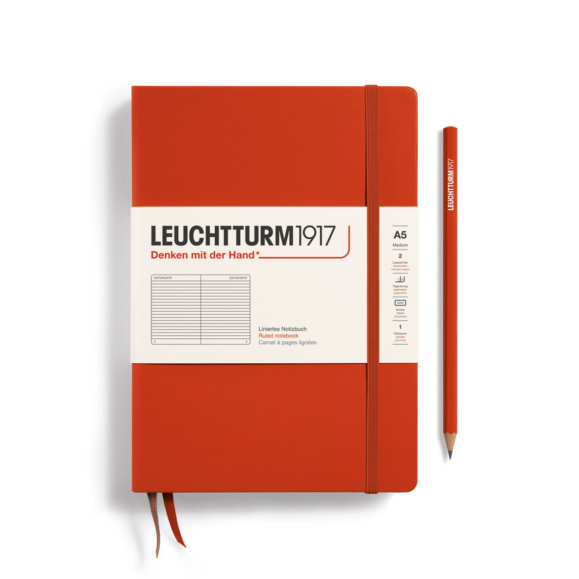 Fox Red Medium Hardcover Notebook - Ruled - Joy