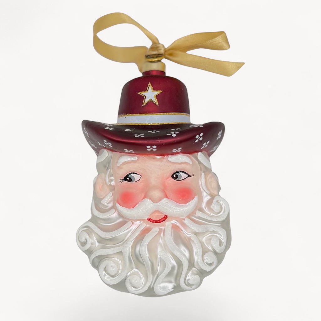 Game Day Maroon Cowboy Santa 2026 Ornament - Joy Gift Shoppe