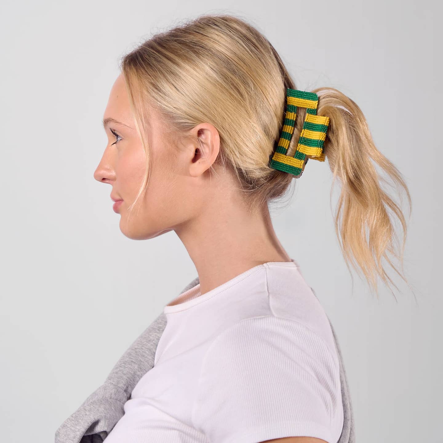 Game Day Striped Beaded Claw Clip - Joy Gift Shoppe