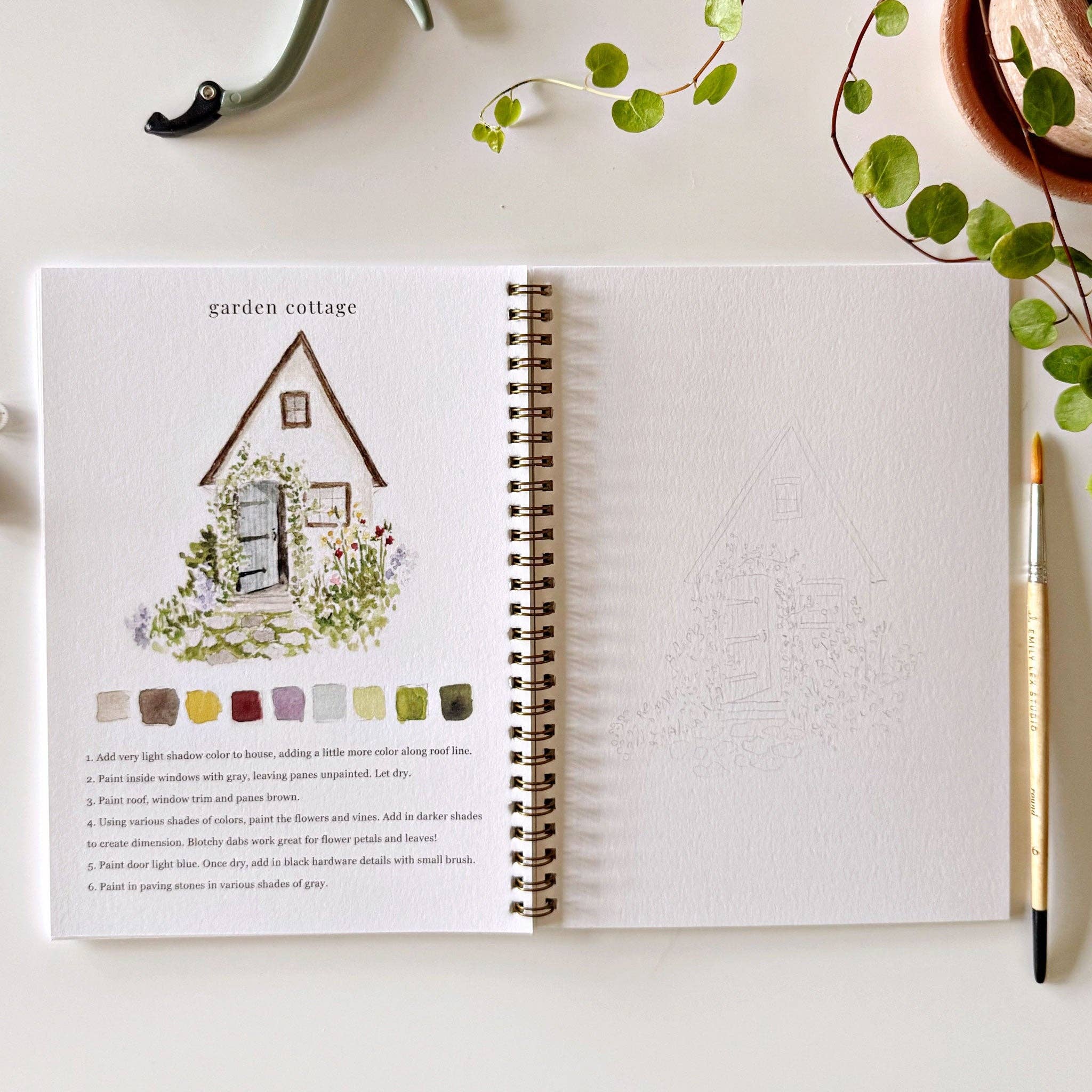 Garden watercolor workbook - Joy