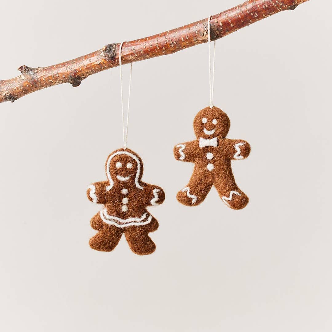 Gentleman Felted Gingerbread Ornament - Joy