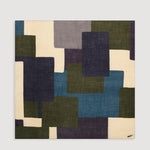 GEOMETRIC Navy/Green Square Scarf - Joy
