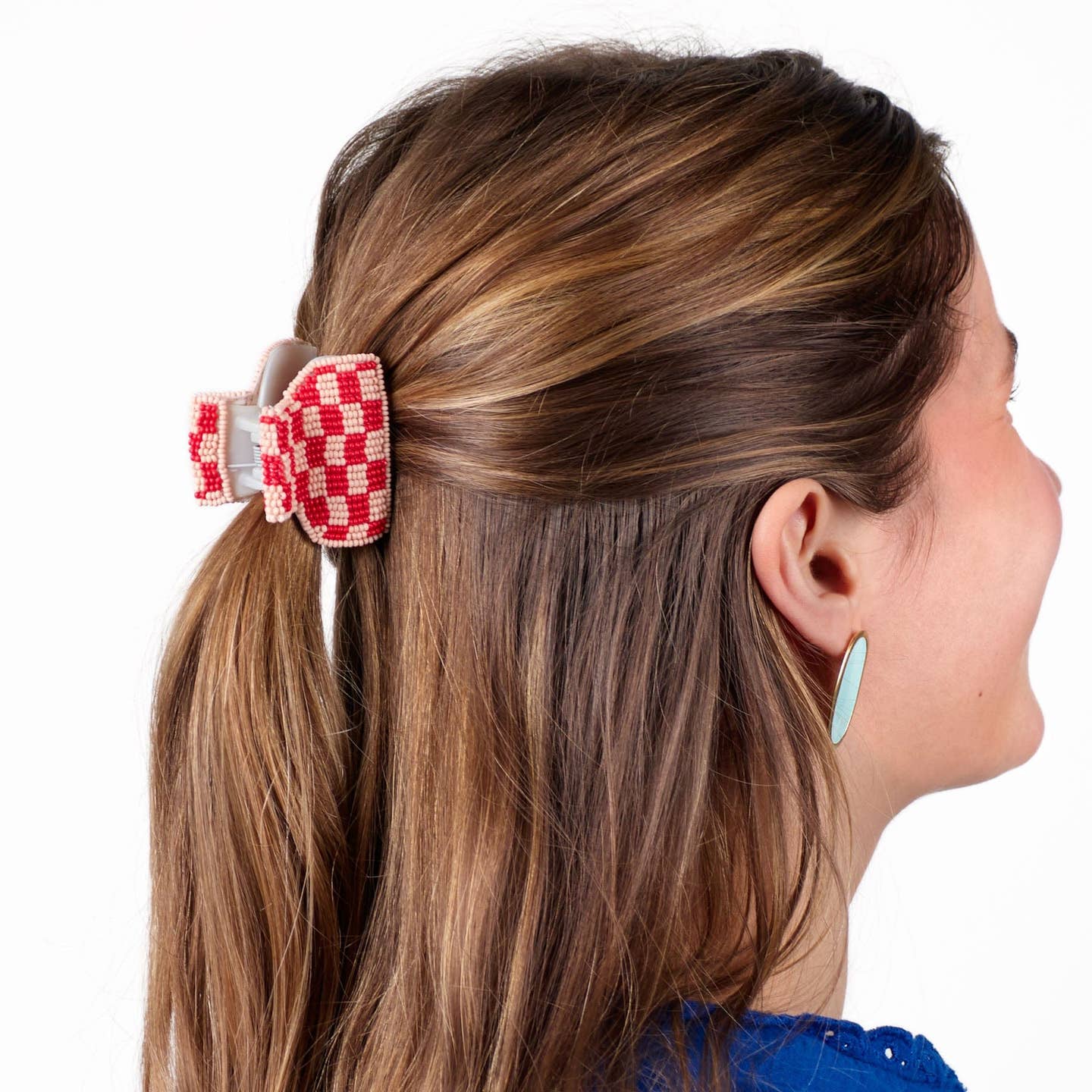 Gia Petite Checked Claw Clip - Joy Gift Shoppe