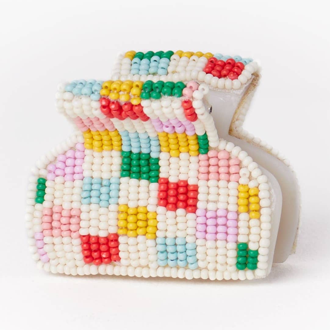Gia Petite Checked Claw Clip - Joy Gift Shoppe