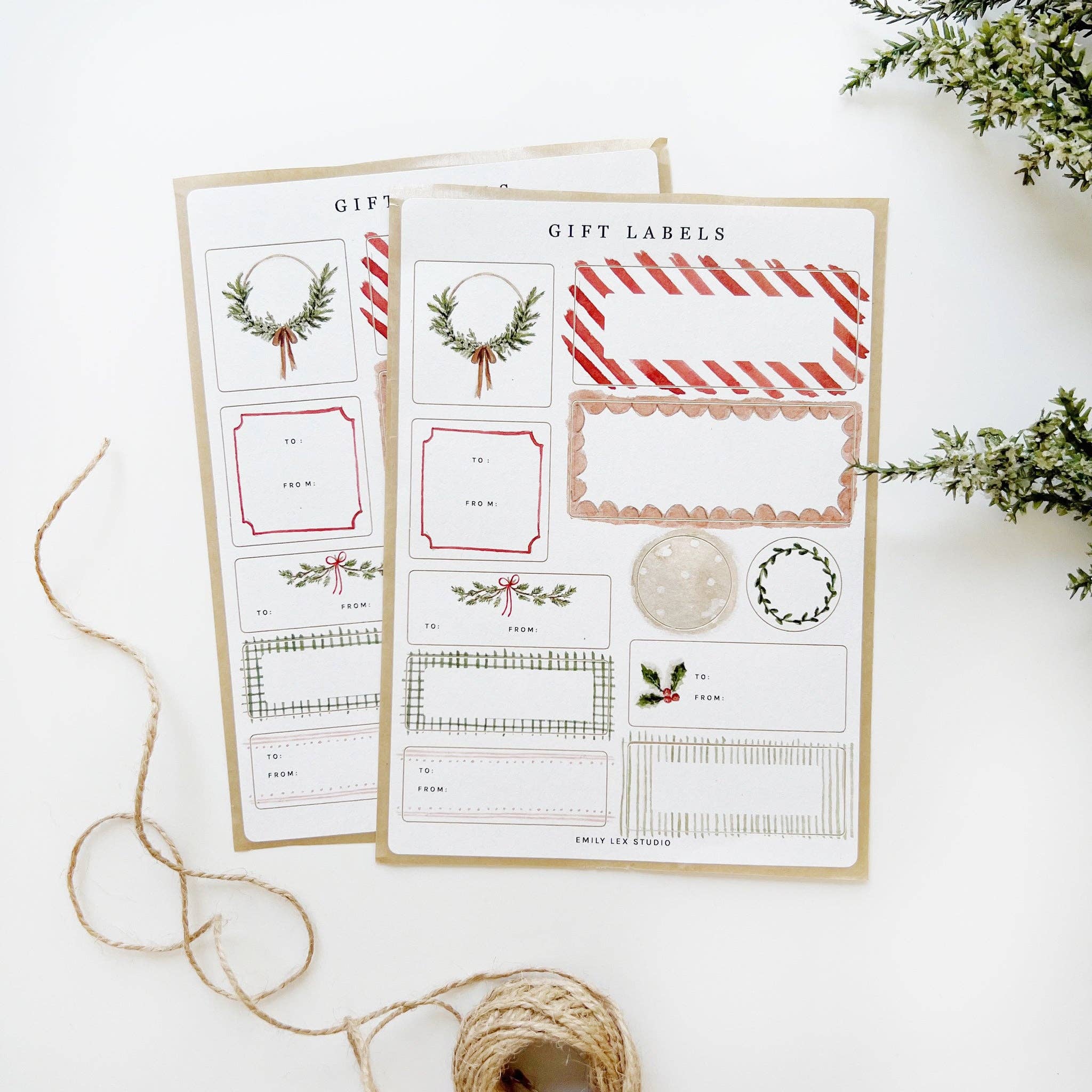 Gift Label Sticker Sheets - Joy