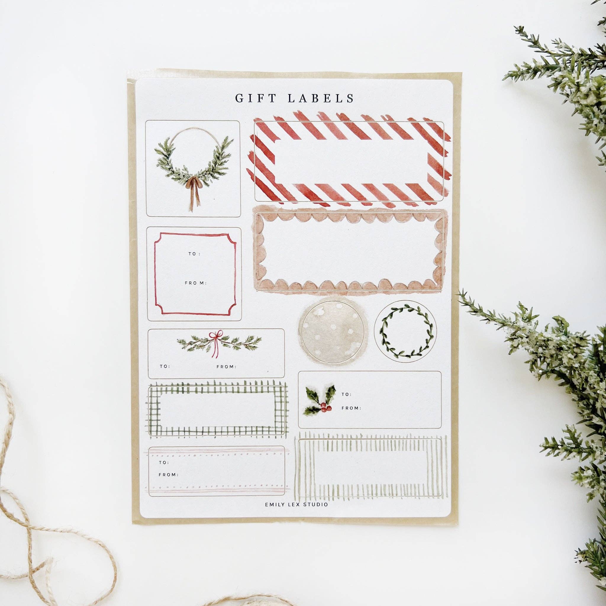 Gift Label Sticker Sheets - Joy