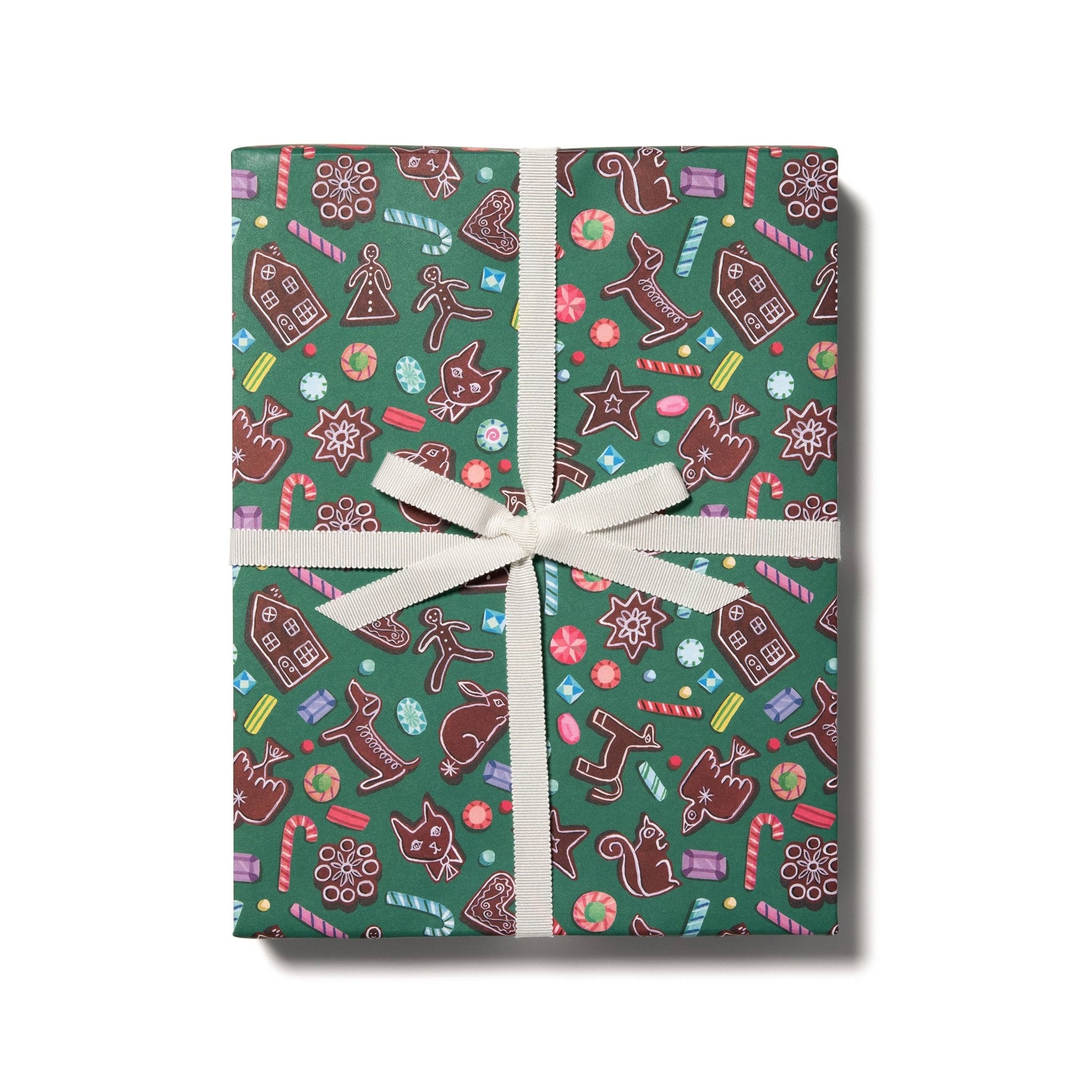 Gingerbread Holiday Wrapping Paper: Rolls of 3 Sheets - Joy